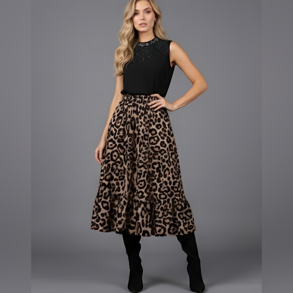 By Design Dresses & Skirts - Leopard Print Ruffle Hem Skirt